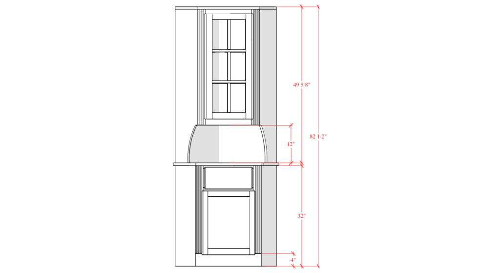 Liz's DR Corner Cabinet Front with Dimensions for website